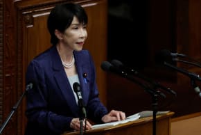 Japan's Prime Minister Sanae Takaichi delivers her policy speech at the parliament, in Tokyo, Japan, October 5, 2026.