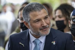 Israel Security Agency (Shin Bet) Director David Zini visits at Mount Herzl Military Cemetery in Jerusalem during Memorial Day which commemorates the fallen Israeli soldiers and victims of terror, on April 21, 2026.