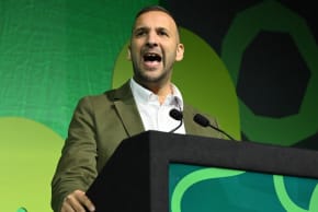 Green Party leader Zack Polanski delivers a speech during the Green Party autumn conference at the Brighton Centre in East Sussex, Oct. 2, 2026.