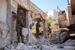 IDF soldiers demolish house of terrorist who killed Netanel Chkroun on eve of Yom Kippur, Bidu, West Bank, October 7, 2026.