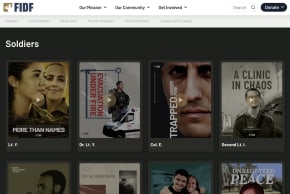 A screenshot of FIDF's digital library of October 7 testimonials.