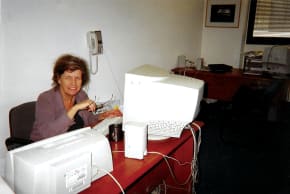 Rochelle Furstenberg at work at WholeFamily.com where she was  Grandparent Center editor, 1999-2000.