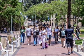 Students attending Bar-Ilan university in Ramat Gan.