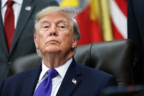 US President Donald Trump listens to a reporters question in the Oval Office at the White House on September 28, 2026 in Washington, DC.; illustrative