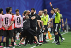 Francois Letexier removes a member of Egypt's coaching staff from the bench.