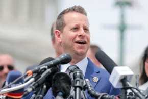 Rep. Jared Moskowitz (D-FL) speaks during a news conference on "Unidentified Anomalous Phenomena" (UAP) outside of the U.S. Capitol Building on June 09, 2026 in Washington, DC.
