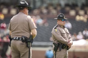A police officer with the Florida Highway Patrol looks on before the start of a game between the Florida State Seminoles and the Kent State Golden Flashes at Doak S. Campbell Stadium on September 20, 2025 in Tallahassee, Florida; Illustrative.