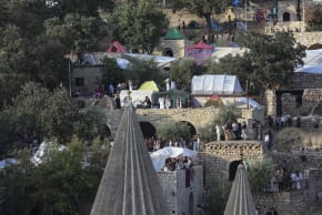 A view shows the conical temple roofs, courtyards and pilgrims at the Lalish sanctuary during the Jama'i festival in Lalish, Duhok Governorate, Kurdistan Region of Iraq, on October 10, 2026; Illustrative.