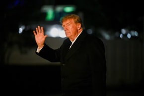 US President Donald Trump waves as he arrives on the South Lawn of the White House in Washington, DC, US, October 25, 2026.