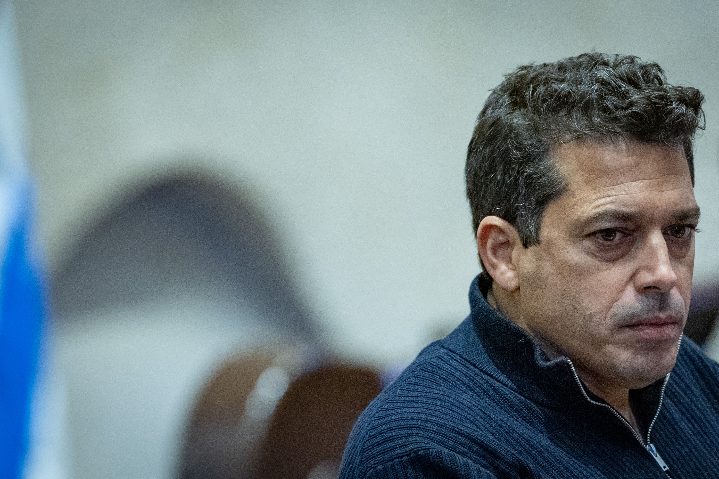 Diaspora Affairs and Combating Antisemitism Minister Amichai Chikli attends a plenum session at the assembly hall of the Knesset, the Israeli Parliament in Jerusalem on December 24, 2025. (photo credit: YONATAN SINDEL/FLASH90)