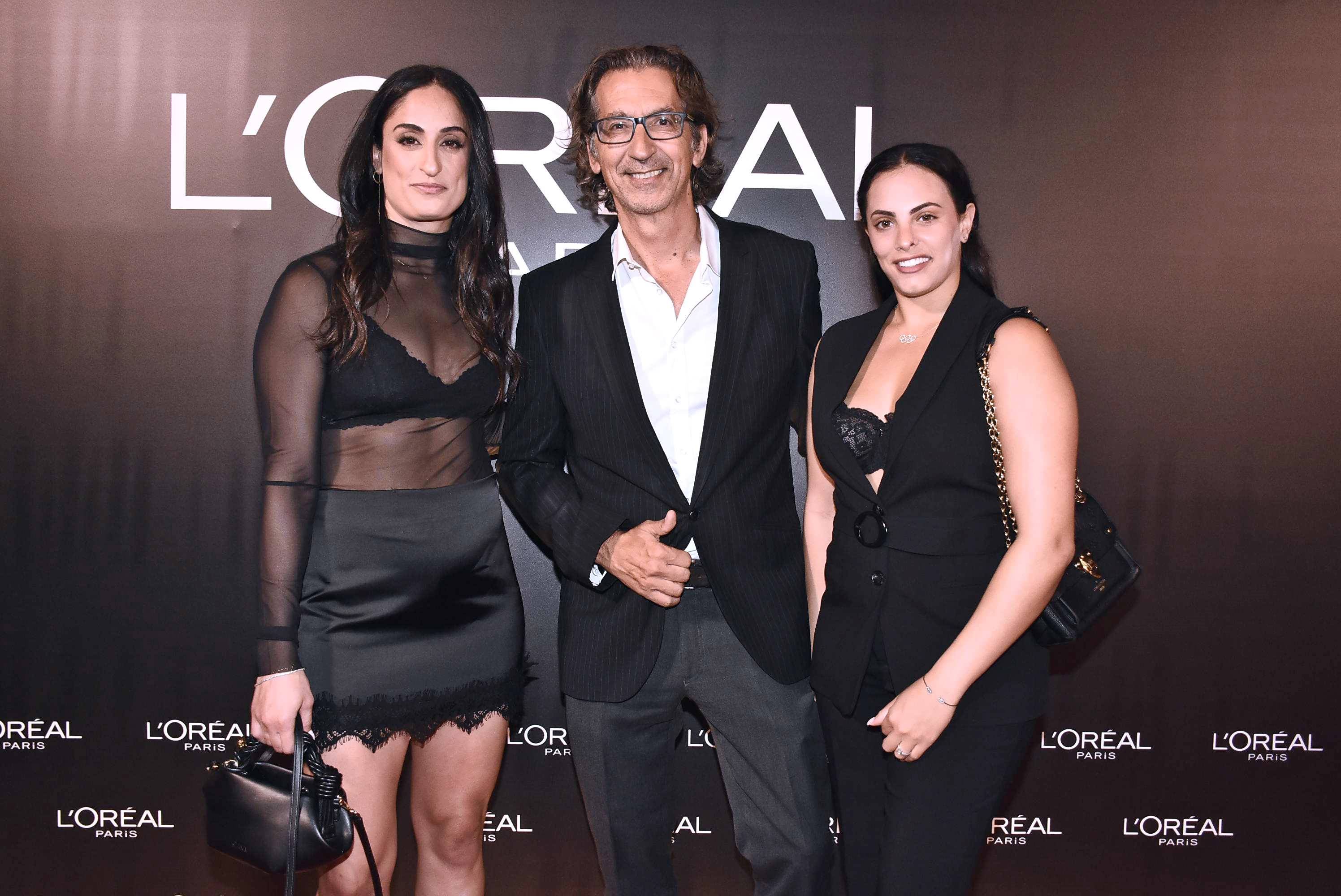 From right: Linoy Ashram, Eli Sagiv and Yarden Gerbi at the L’Or&eacute;al Paris gala in Tel Aviv, October 13, 2026. (photo credit: Amir Meiri)
