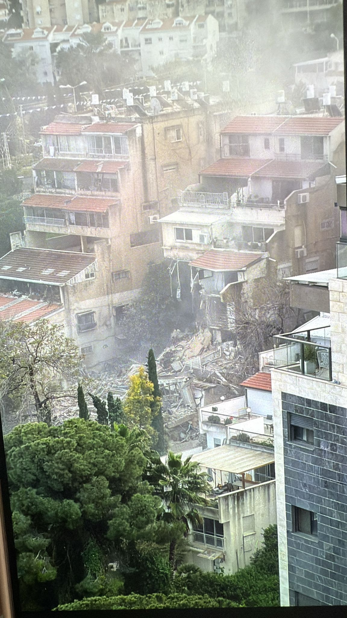 DAMAGE CAUSED by a fallen missile fragment in northern Israel, April 5, 2026. (photo credit: SECTION 27A COPYRIGHT ACT)