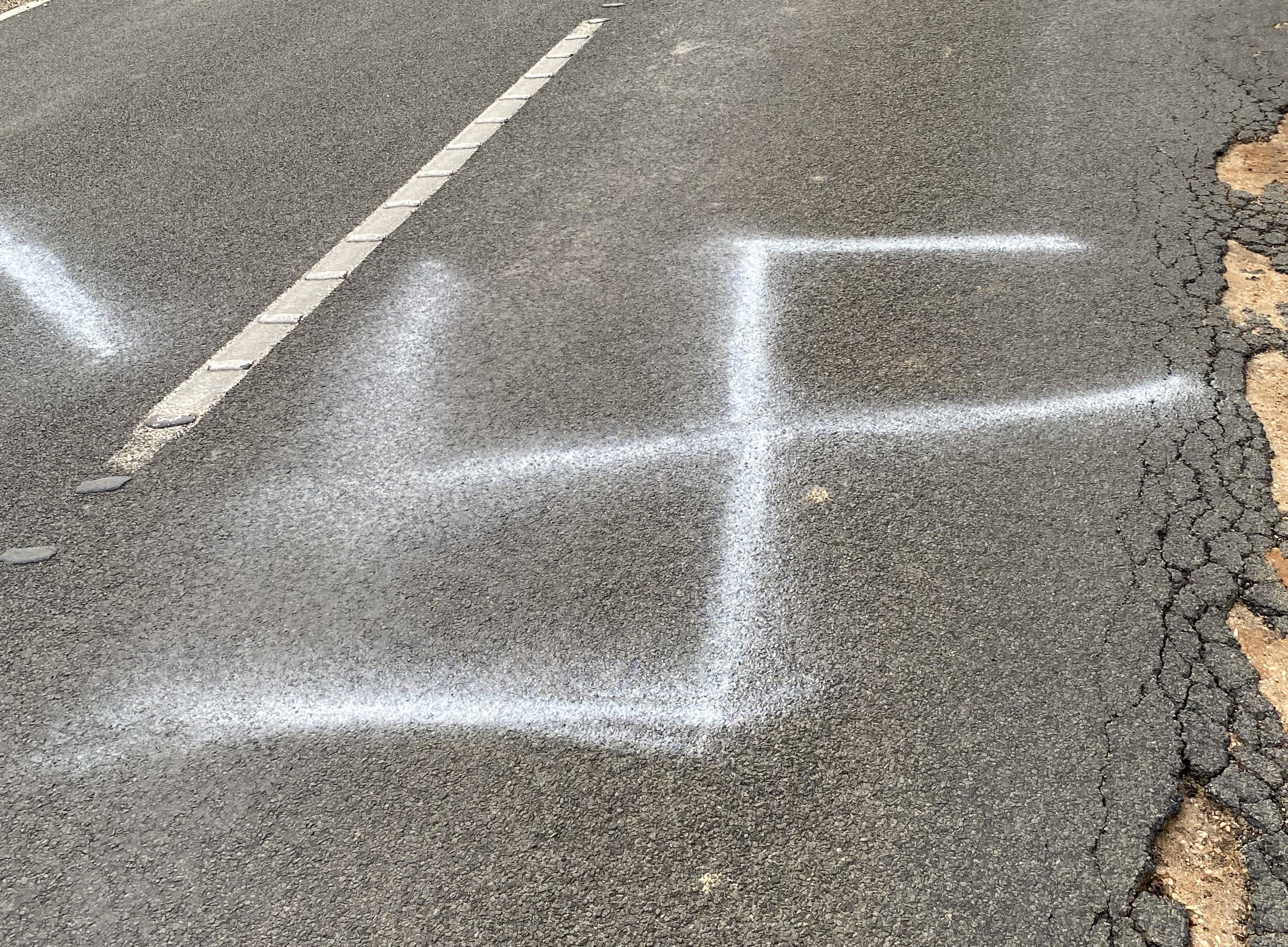 (ILLUSTRATIVE) A swastika was painted onto a busy road in Australia. (photo credit: ANTI-DEFAMATION COMMISSION)