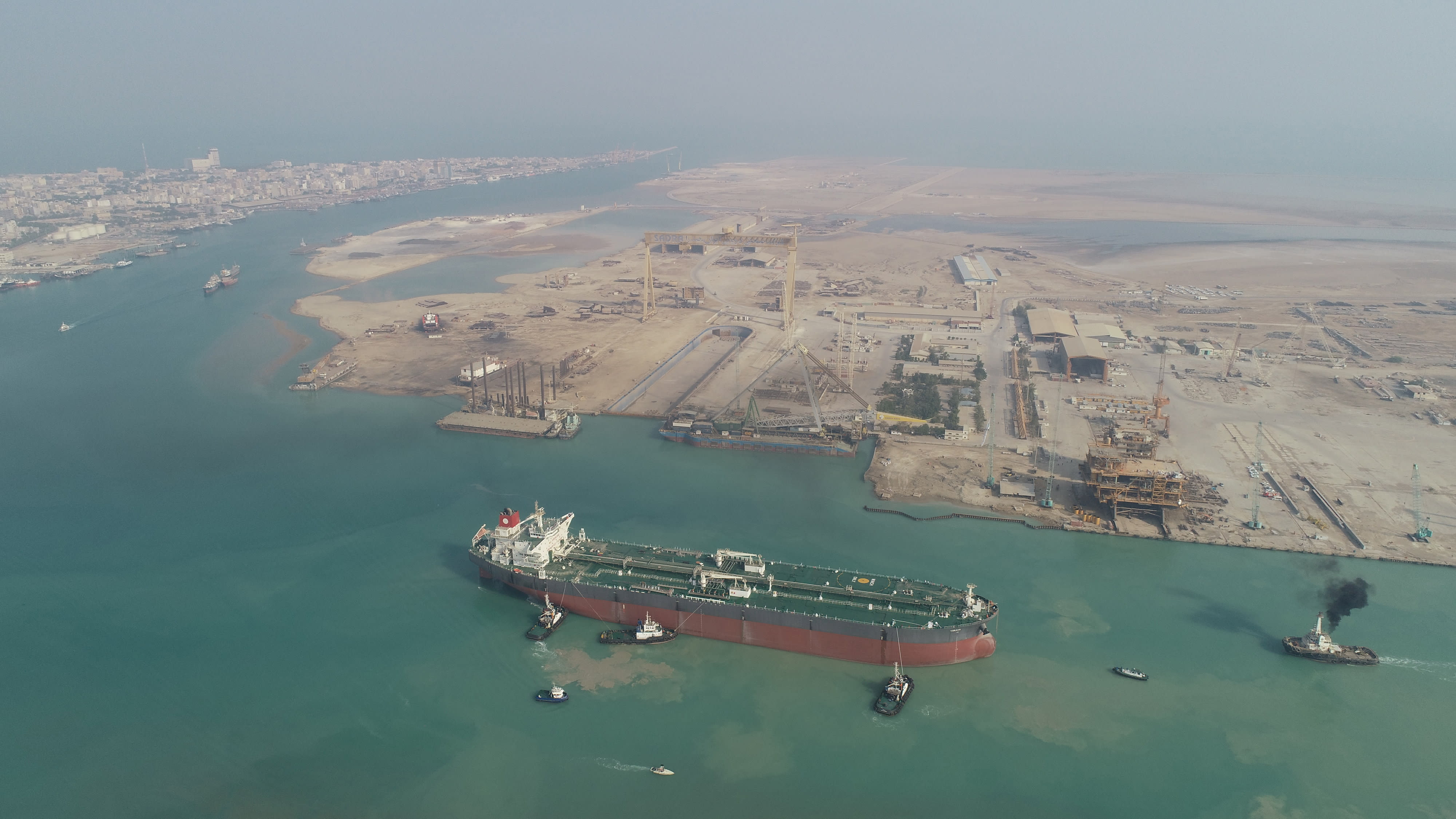 An Aframax-sized oil tanker is seen in Bushehr coast, Iran, June 8, 2022 (photo credit: SADRA COMPANY/WANA (WEST ASIA NEWS AGENCY)/HANDOUT VIA REUTERS)
