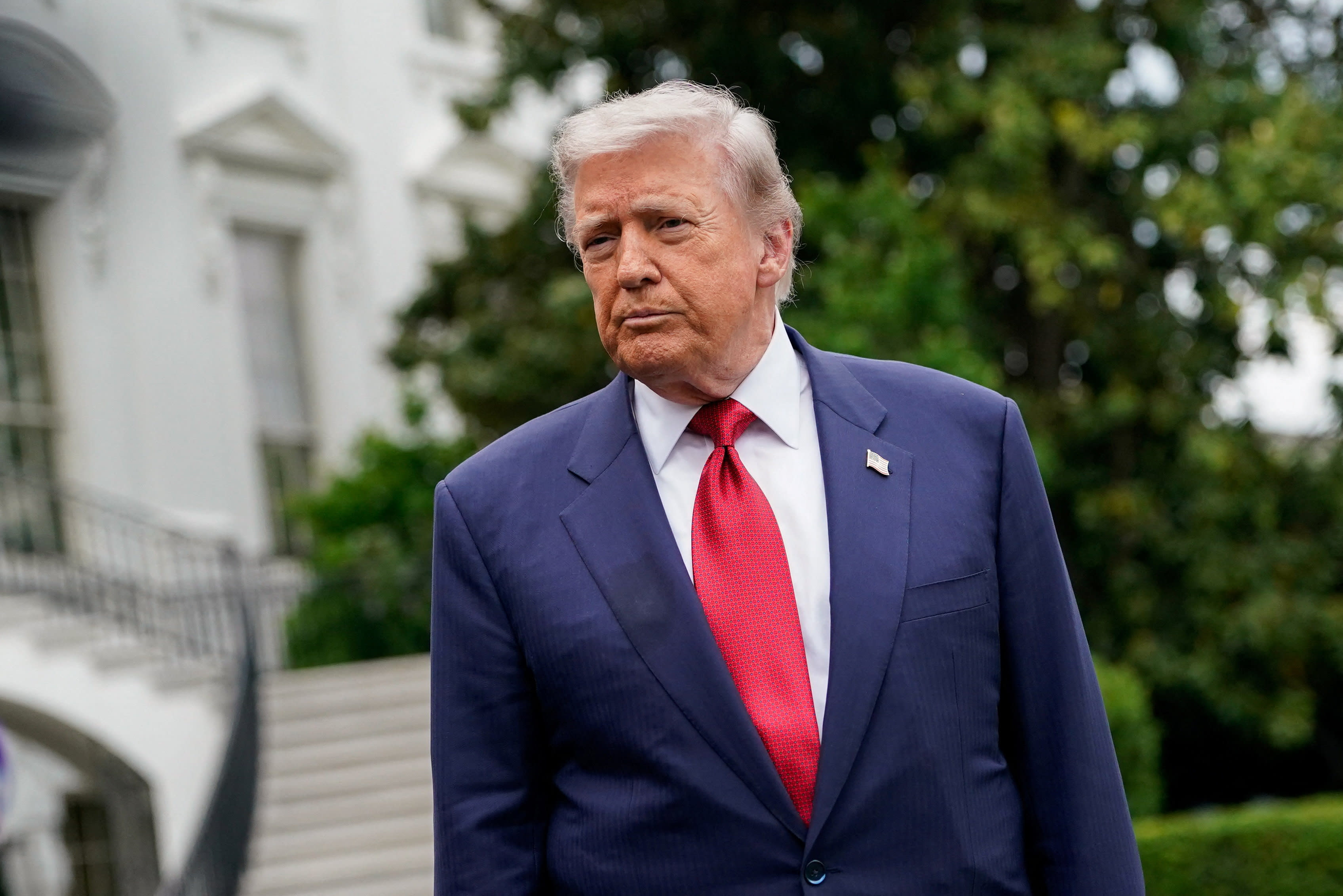 US President Donald Trump listens to reporters at the White House in Washington, DC, US, May 8, 2026. (photo credit: REUTERS/ELIZABETH FRANTZ)
