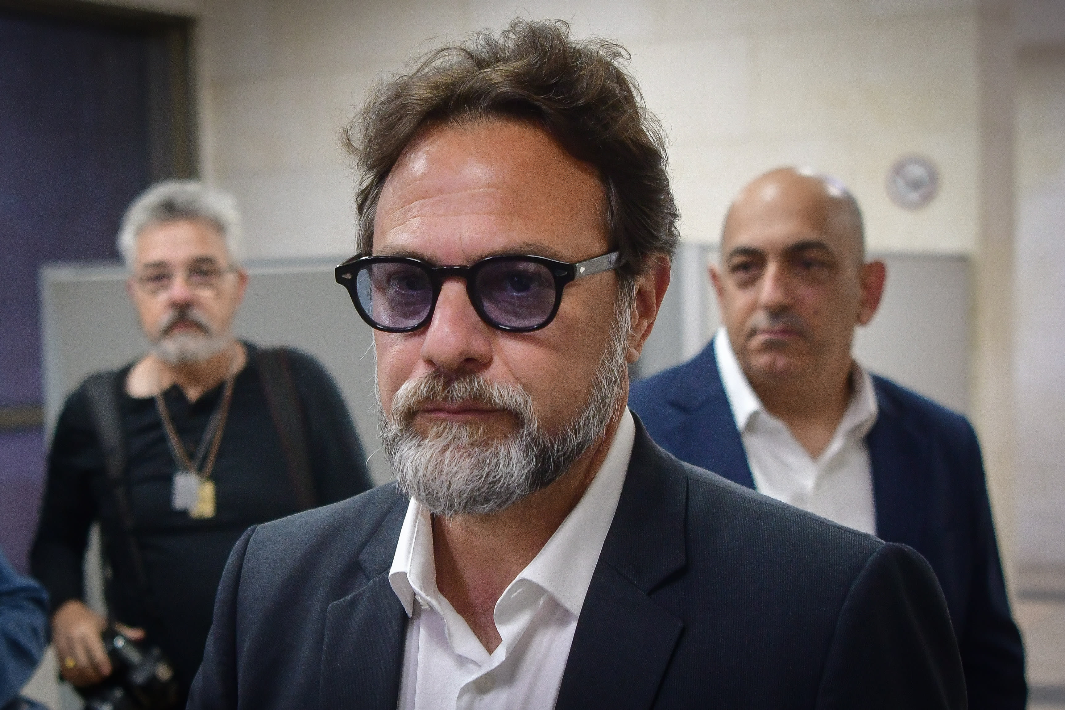 Ofer Golan arrive for a court hearing of Yonatan Orich and Eli Feldstein who were arrested in the so-called Qatargate investigation, at the Magistrate