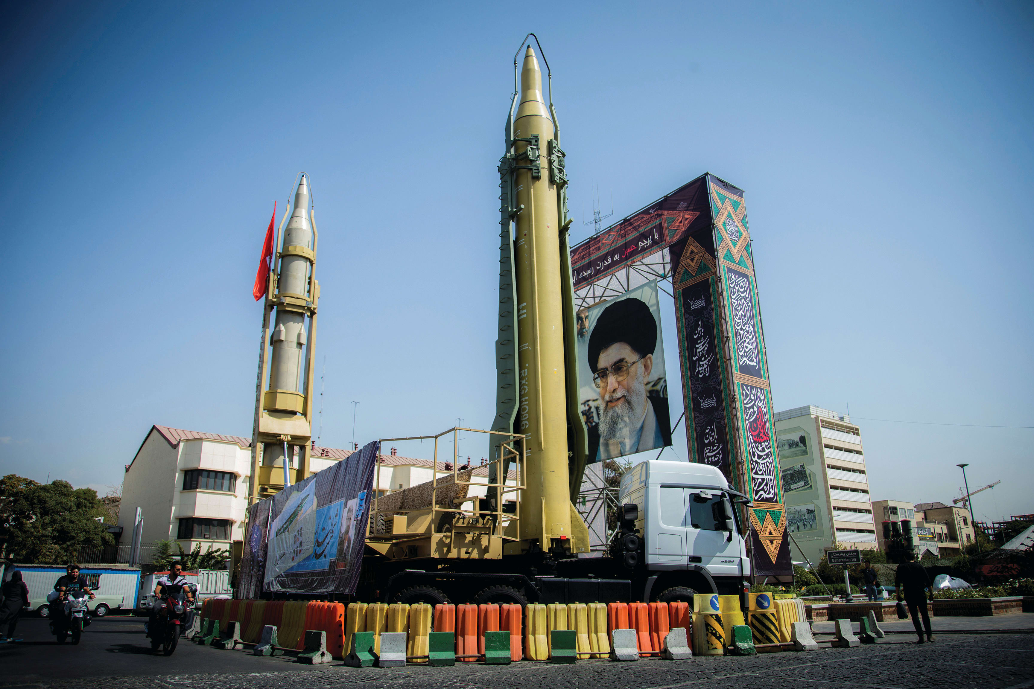 AN IRANIAN ballistic missile on display in Tehran.  (photo credit: REUTERS)