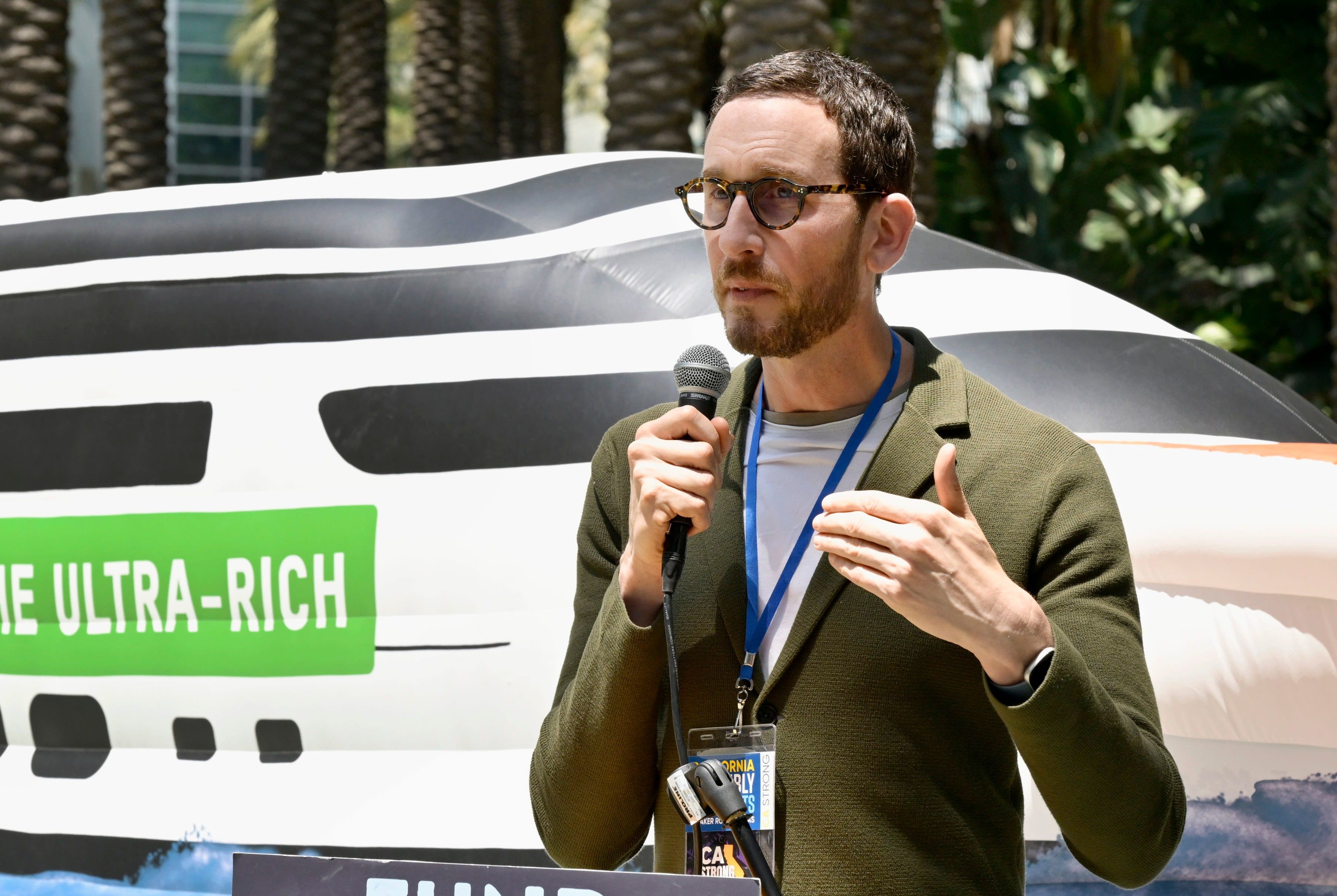 Senator Scott Wiener speaks during the CDP State Convention - Tax Fairness for All Families on May 31, 2025 in Anaheim, California. (photo credit: John Sciulli/Getty Images for Economic Security Project, Inc.)