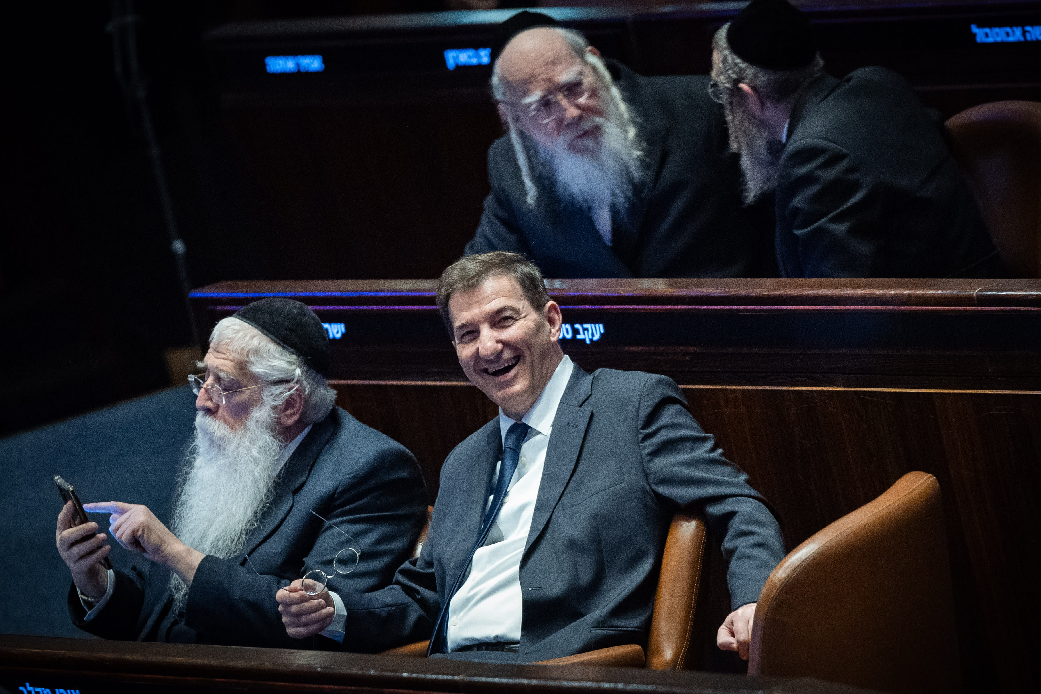 MK Boaz Bismuth seen with Haredi MK