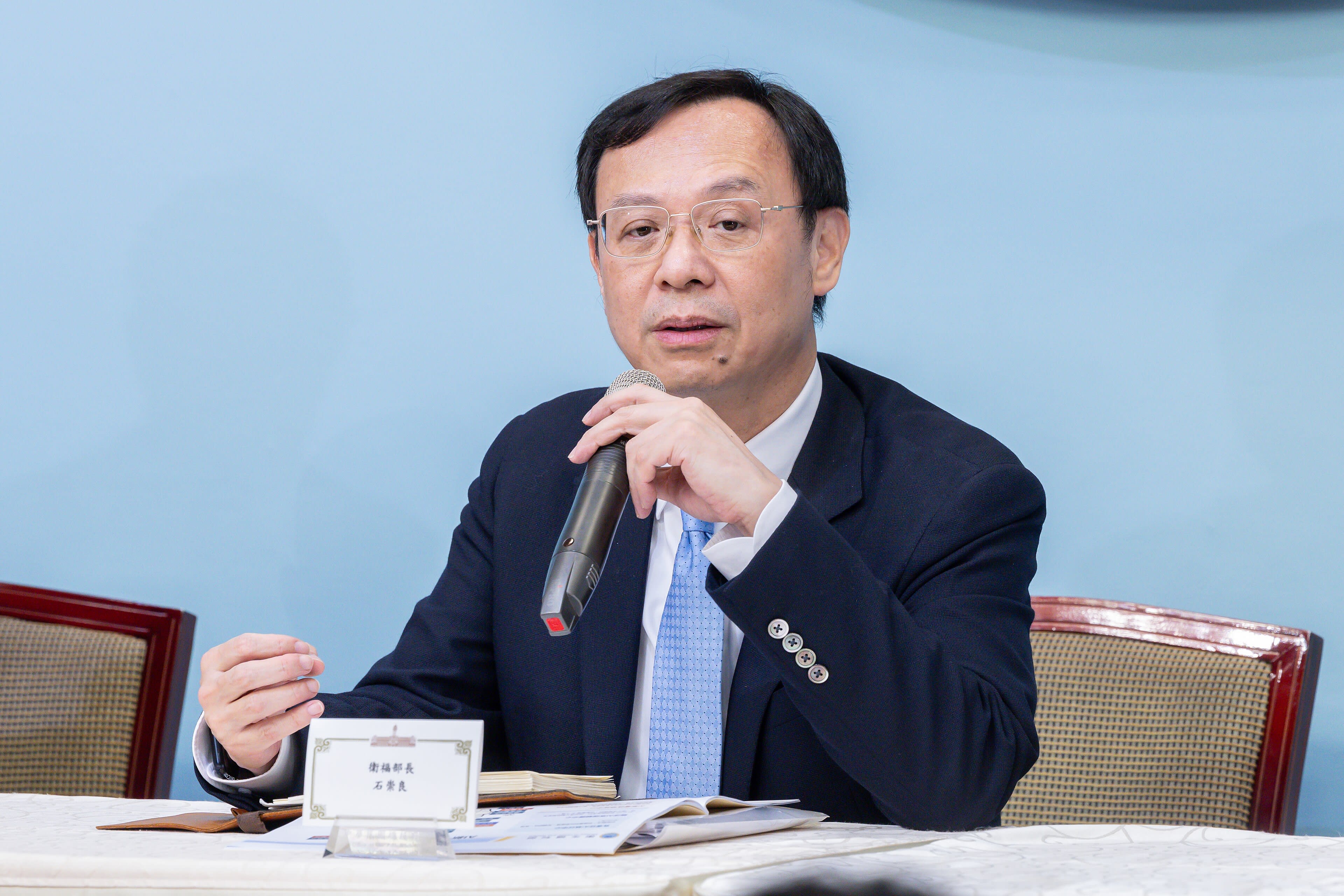 DR. CHUNG-LIANG Shih, the Taiwanese health and welfare minister, speaks at a press conference promoting Healthy Taiwan, in 2025. (photo credit: Wang Yu Ching/Office of the President of the Republic of China (Taiwan) via Wikimedia Commons)