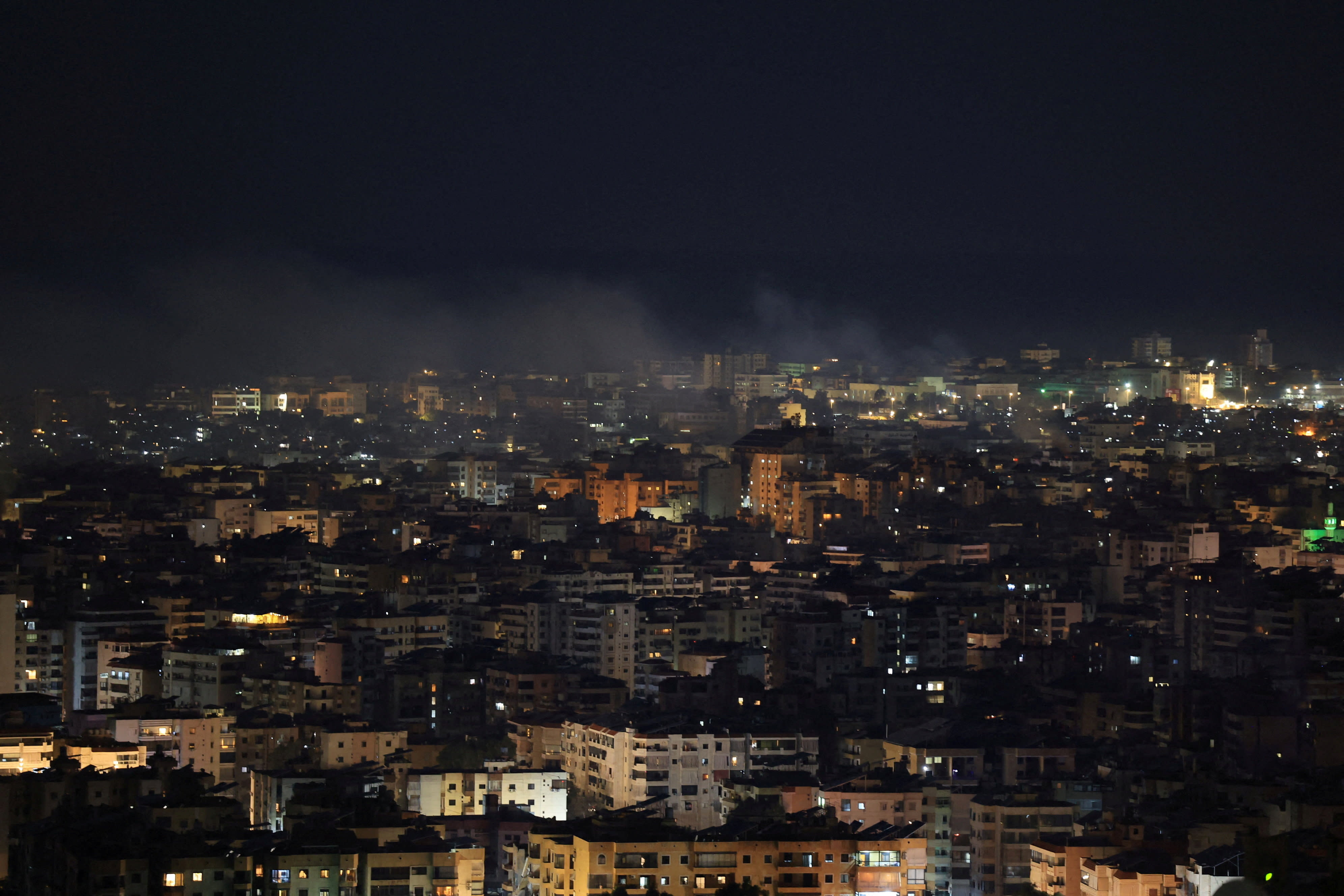 Smoke rises after Israeli strikes in Beirut