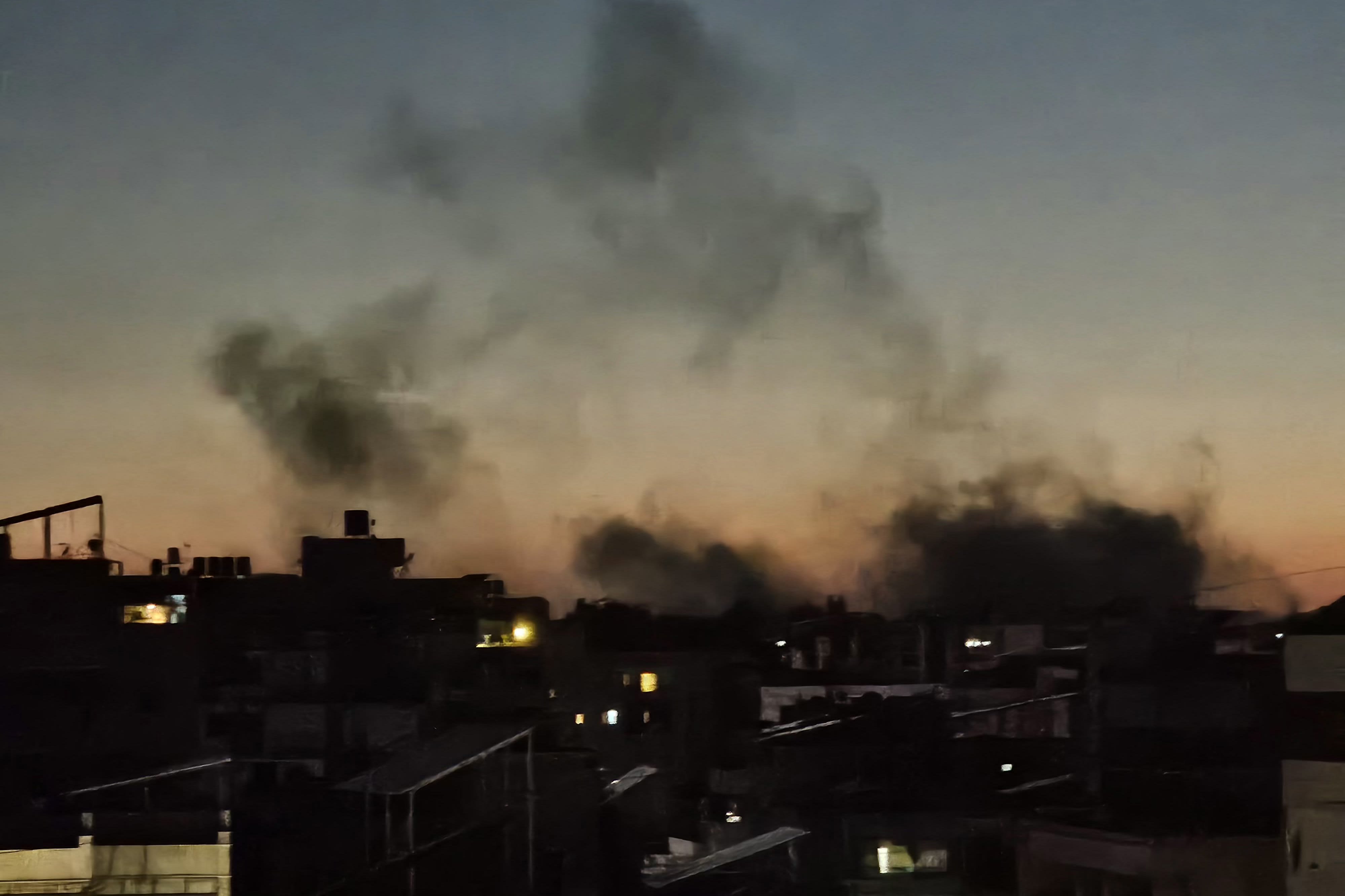 Smoke rises from the site of an Israeli airstrike that targeted Beirut