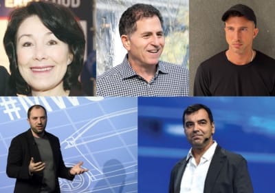 Michael Dell, Amnon Shashua, Jan Koum, Safra Catz, Brandon Korff, Dmitry and Igor Bukhman