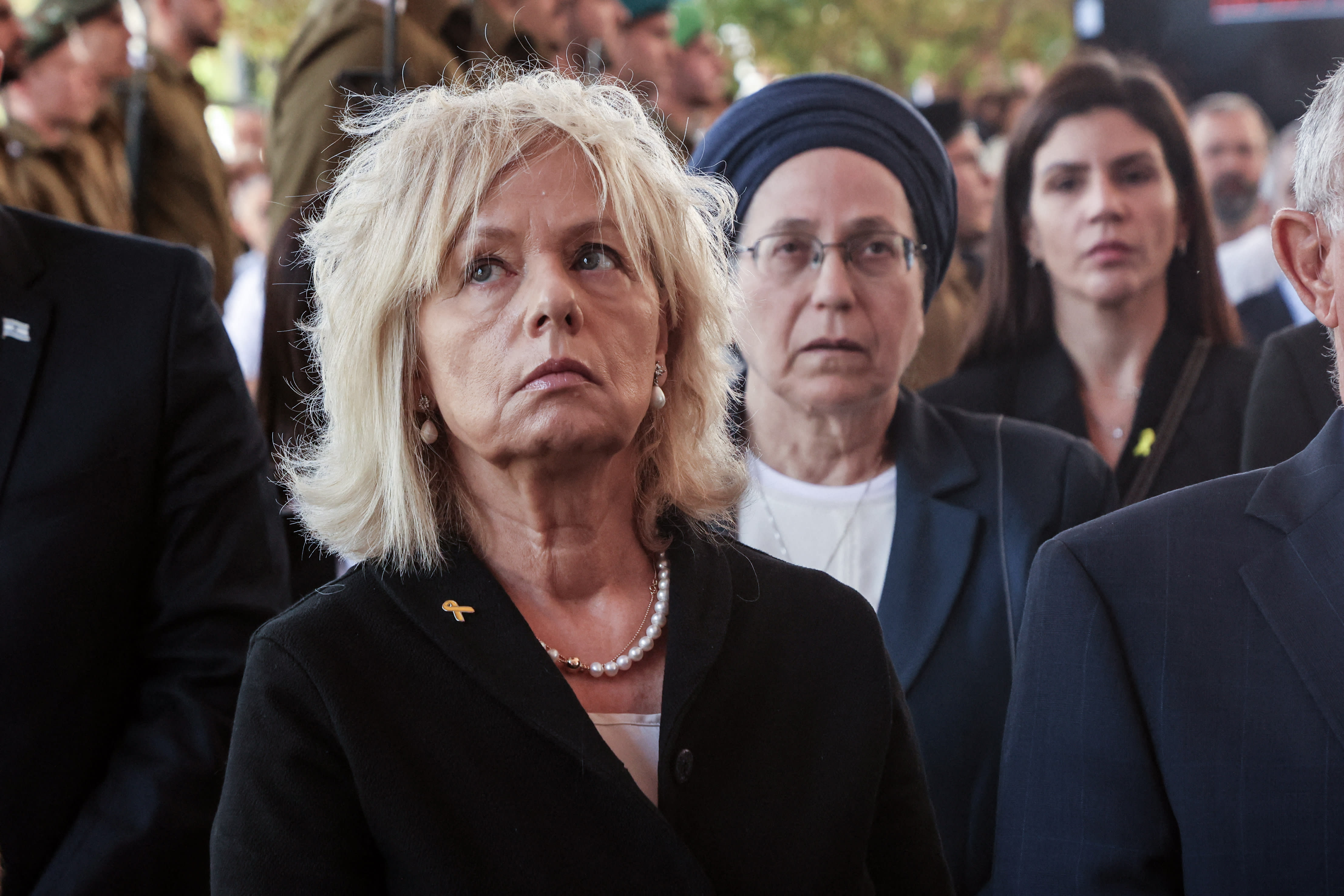 Attorney General of Israel Gali Baharav-Miara attends a ceremony marking the Hebrew calendar anniversary of the Hamas attack on October 7. (photo credit:  GIL COHEN-MAGEN/POOL/AFP via Getty Images)