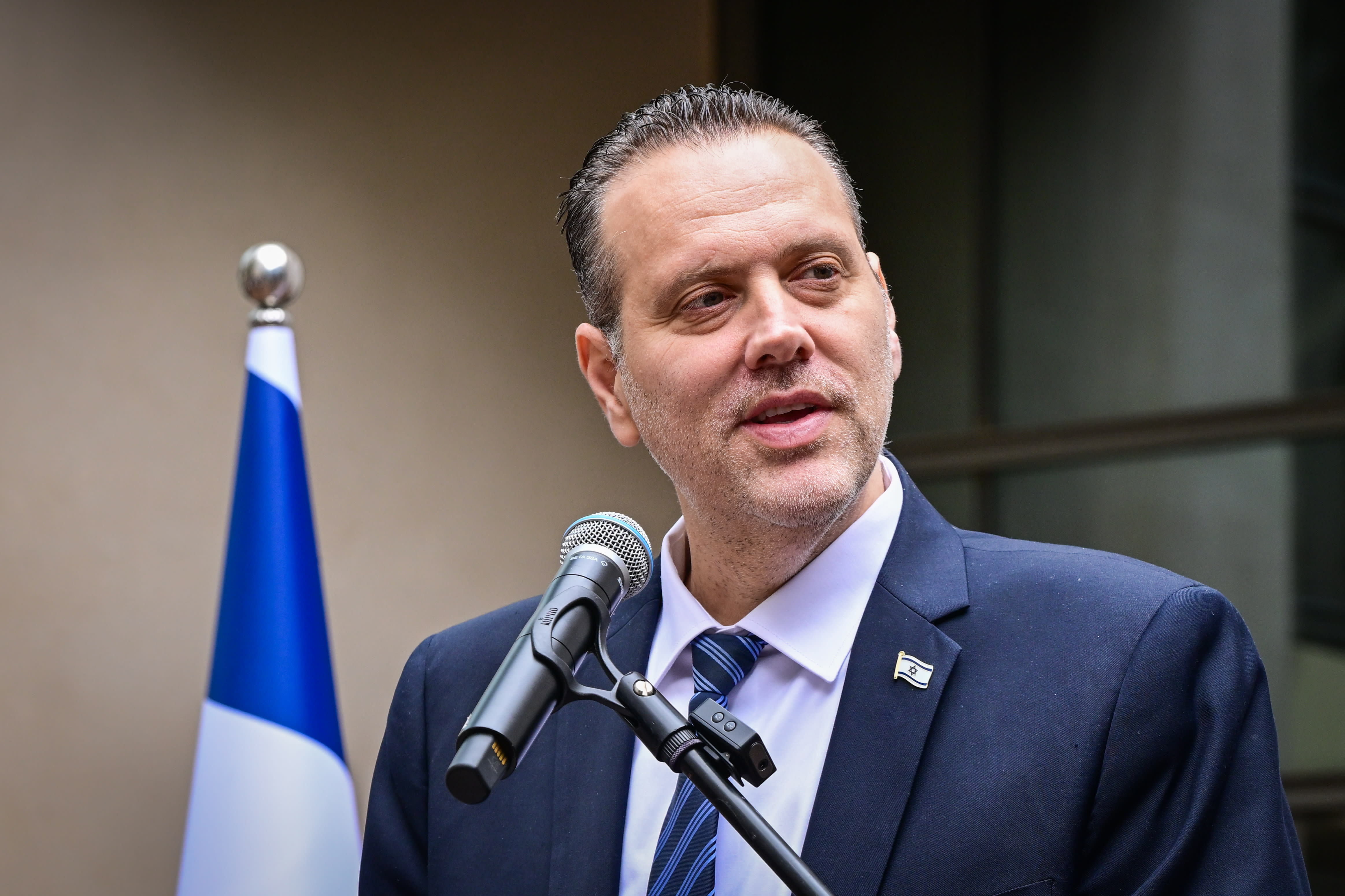 Culture and Sports Minister Miki Zohar at the opening of the Israeli Cartoon Museum in the city of Holon, central Israel, February 10, 2026. (photo credit: AVSHALOM SASSONI/FLASH90)