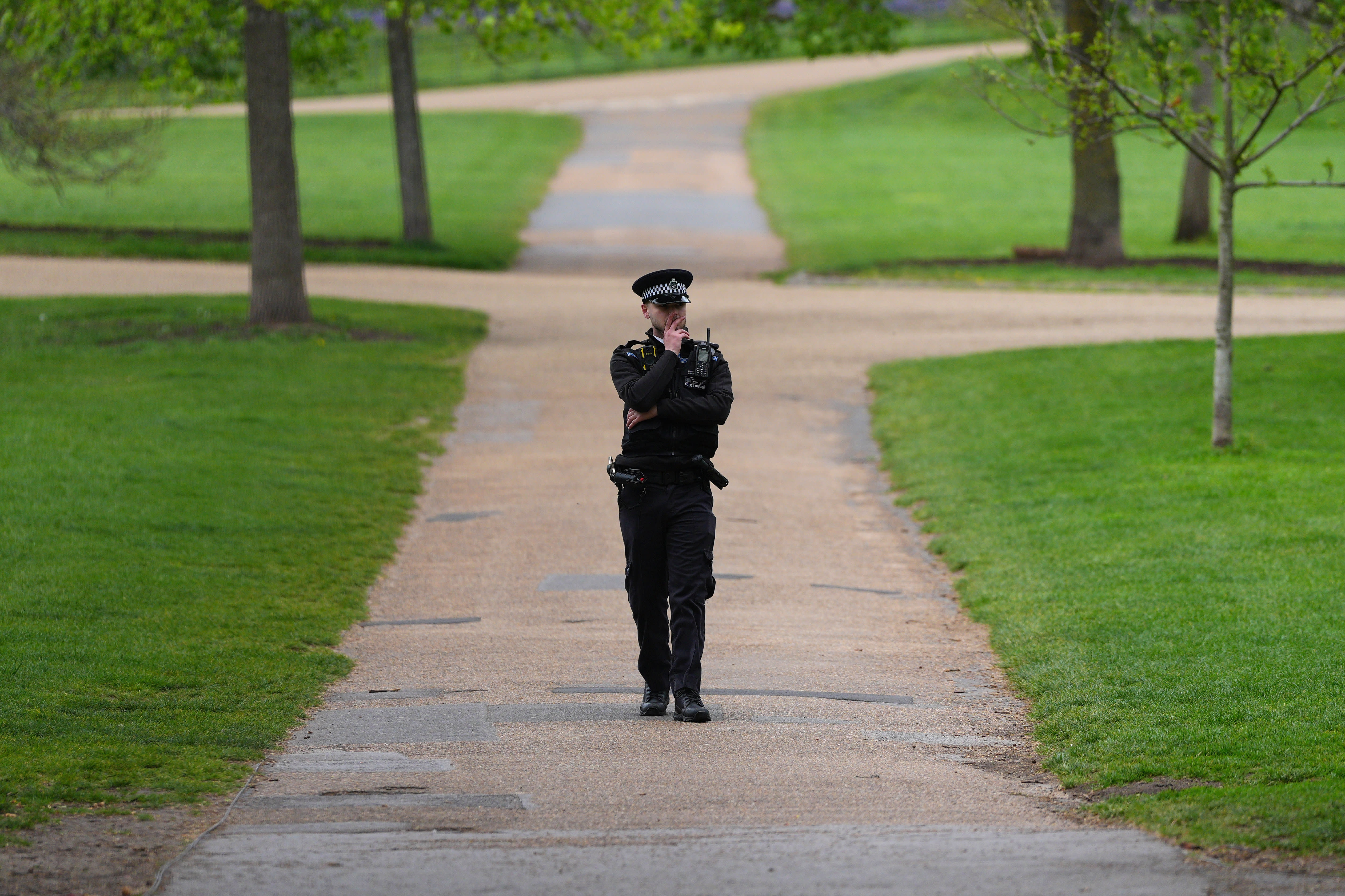A police officer patrols London