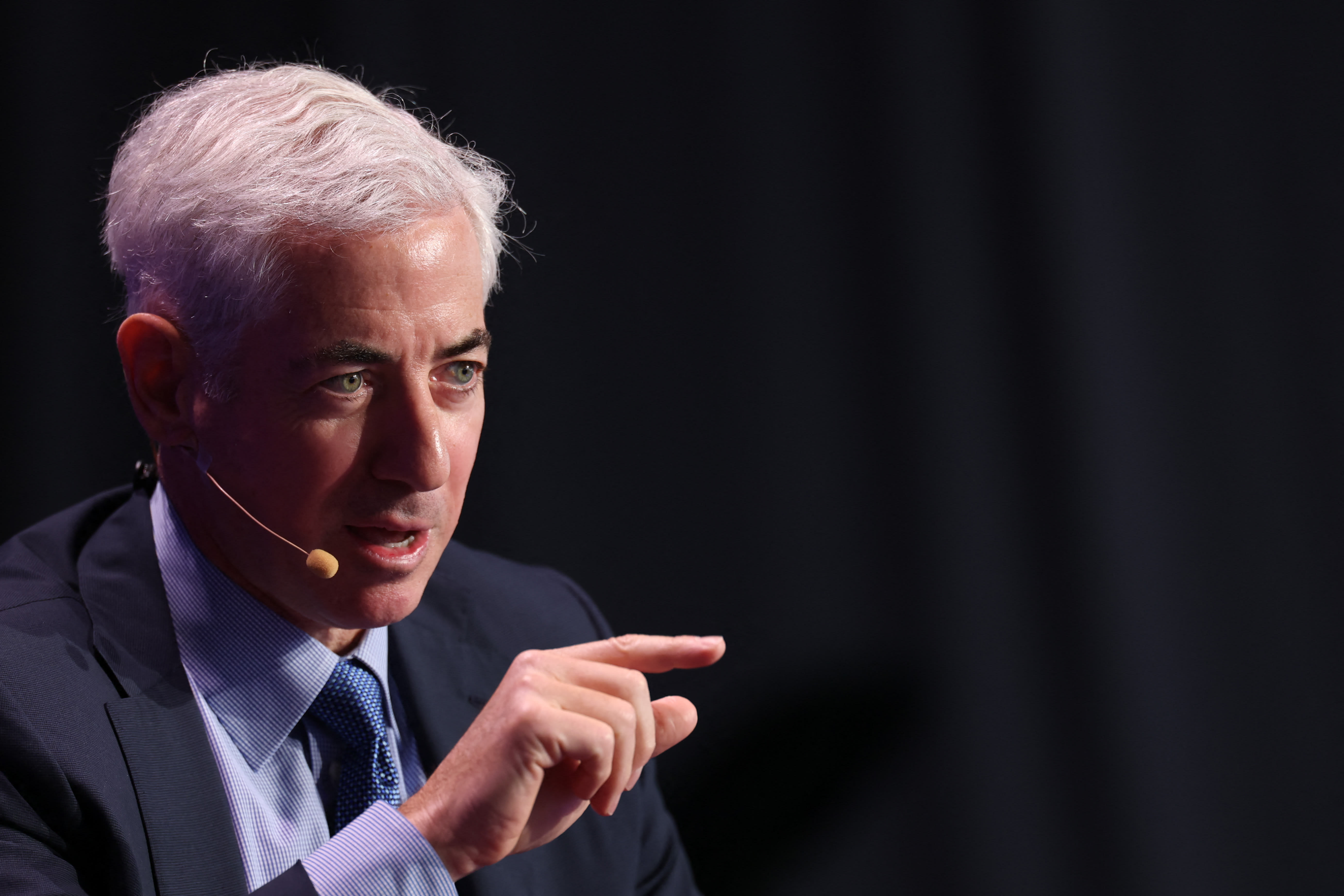 Bill Ackman, Founder and CEO, Pershing Square Capital Management speaks about higher education and Harvard University during at the 28th annual Milken Institute Global Conference at the Beverly Hilton in Beverly Hills, California on May 6, 2025. (photo credit: PATRICK T. FALLON/AFP via Getty Images)