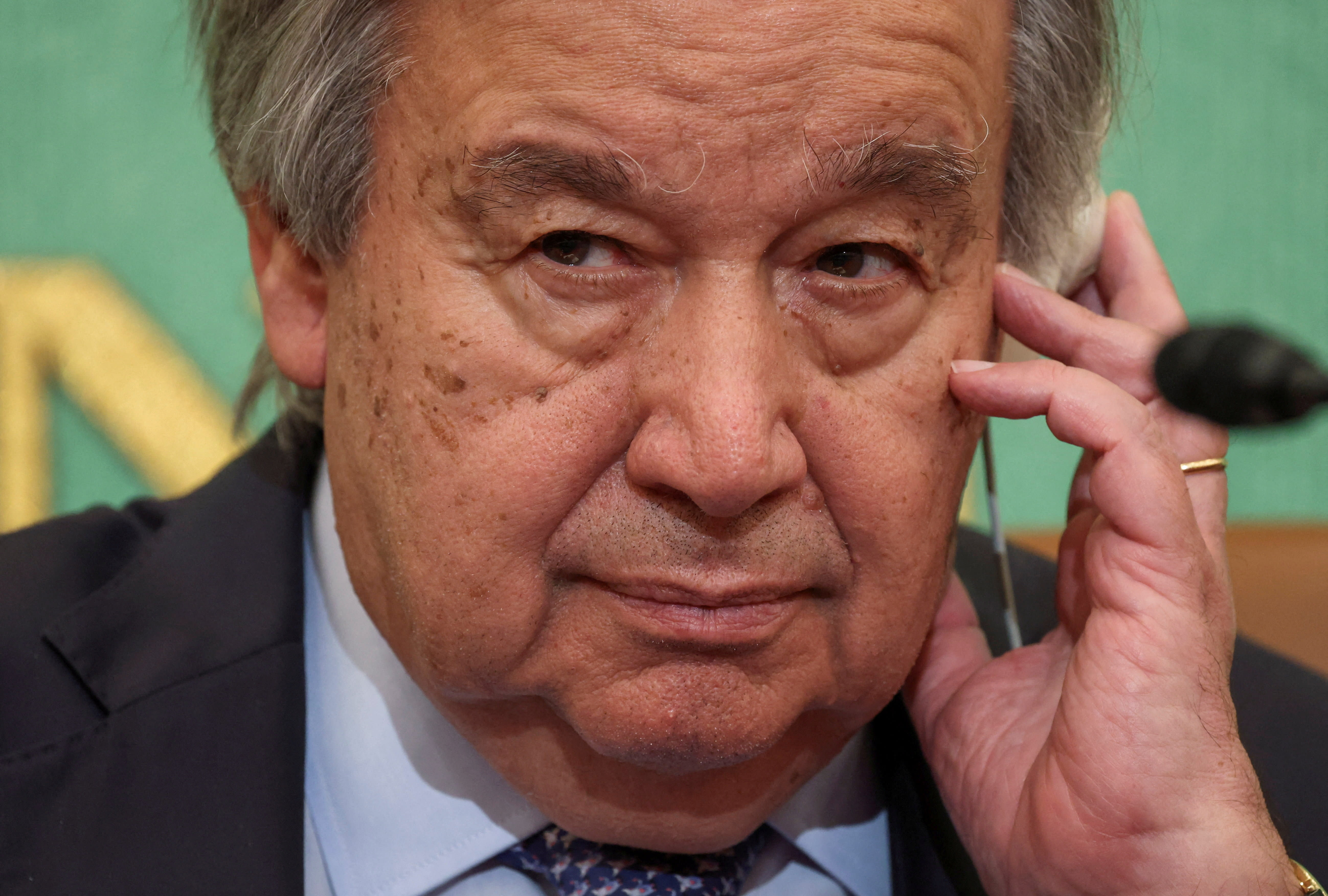United Nations Secretary-General Antonio Guterres attends a press conference at Japan National Press Club in Tokyo, Japan May 20, 2026.  (photo credit: Issei Kato/Reuters)