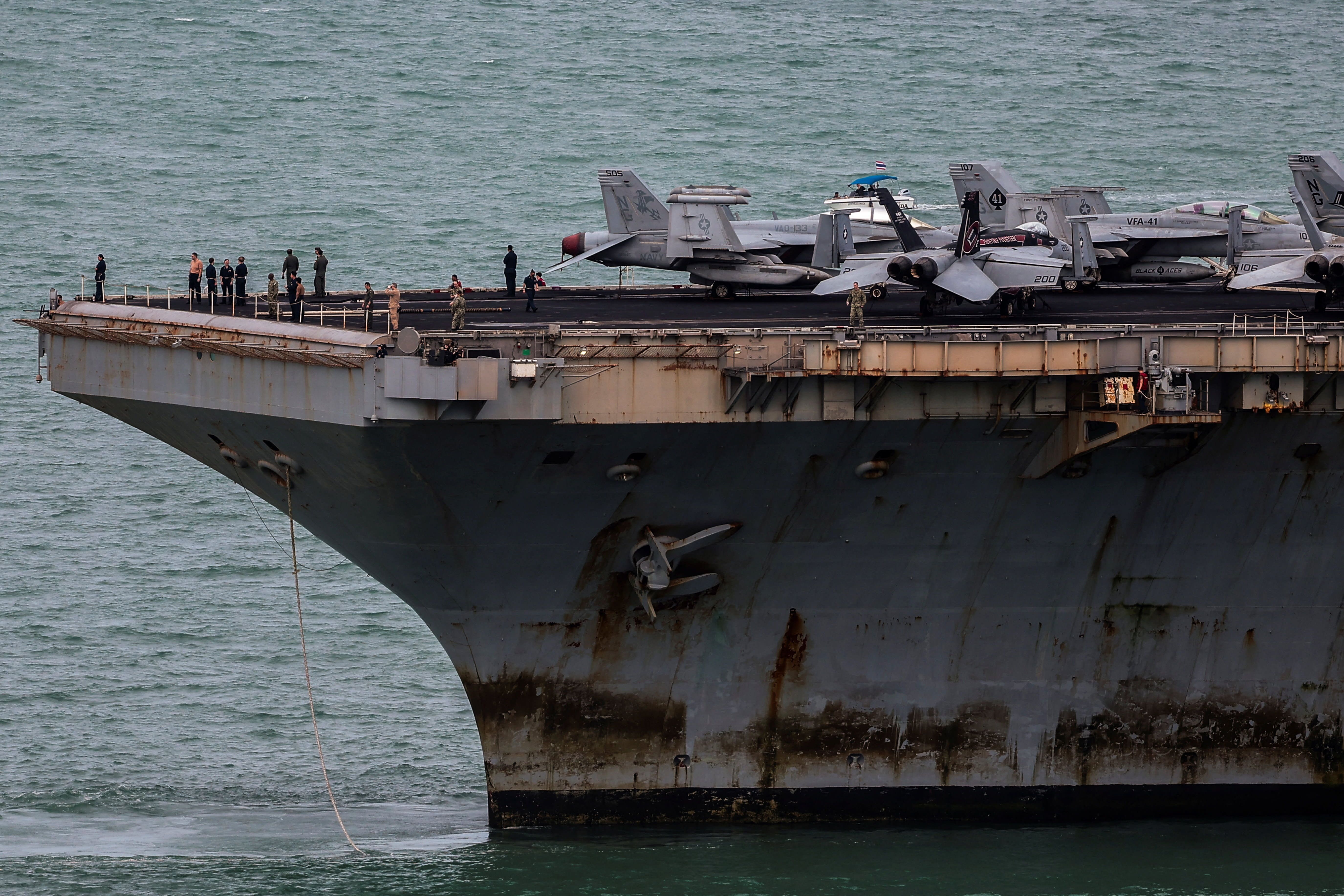 USS Abraham Lincoln crew receives first rest day amid reports of extended Middle East deployment