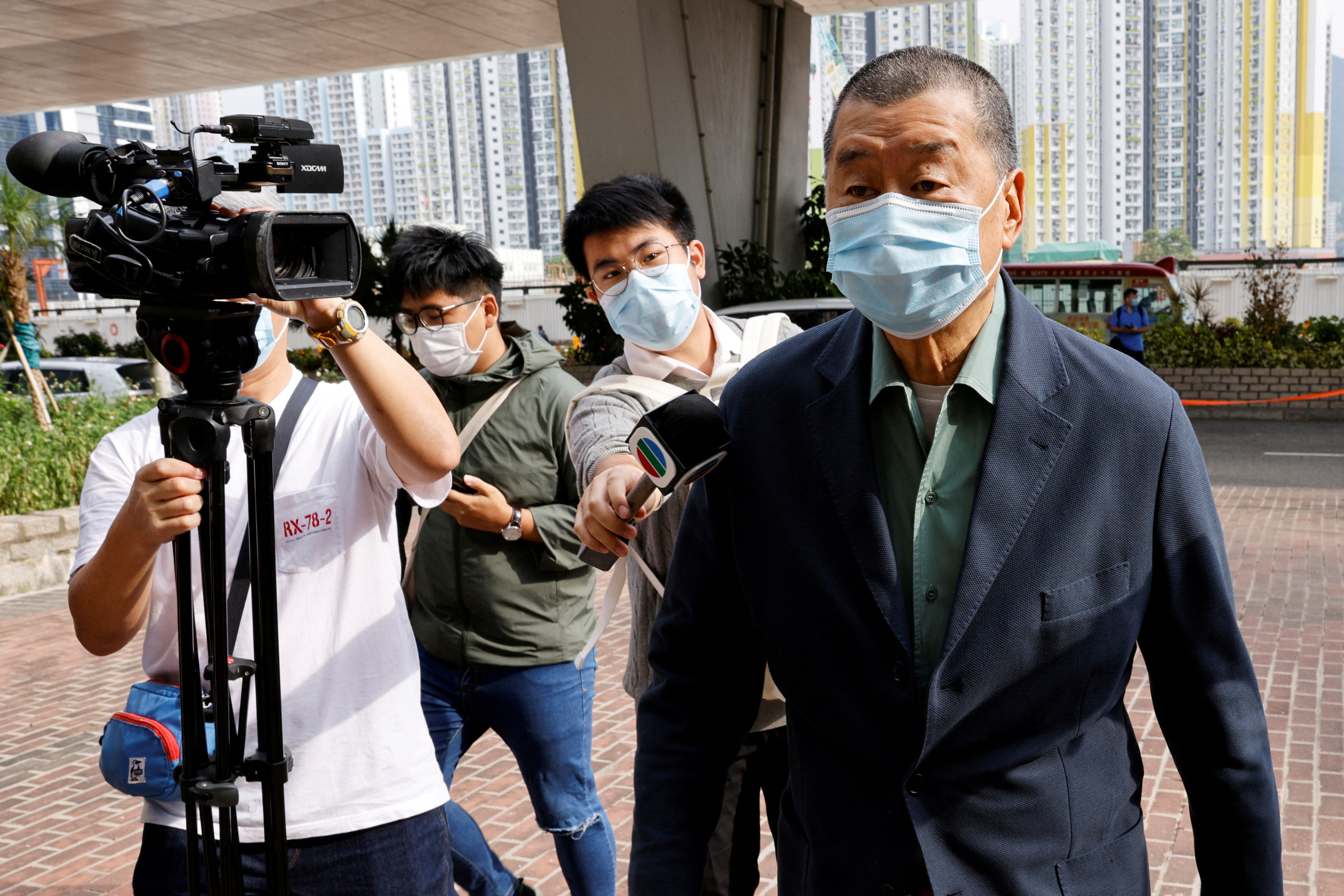 FILE PHOTO: File Photo: Media mogul Jimmy Lai Chee-ying, founder of Apple Daily arrives at West Kowloon Magistrates