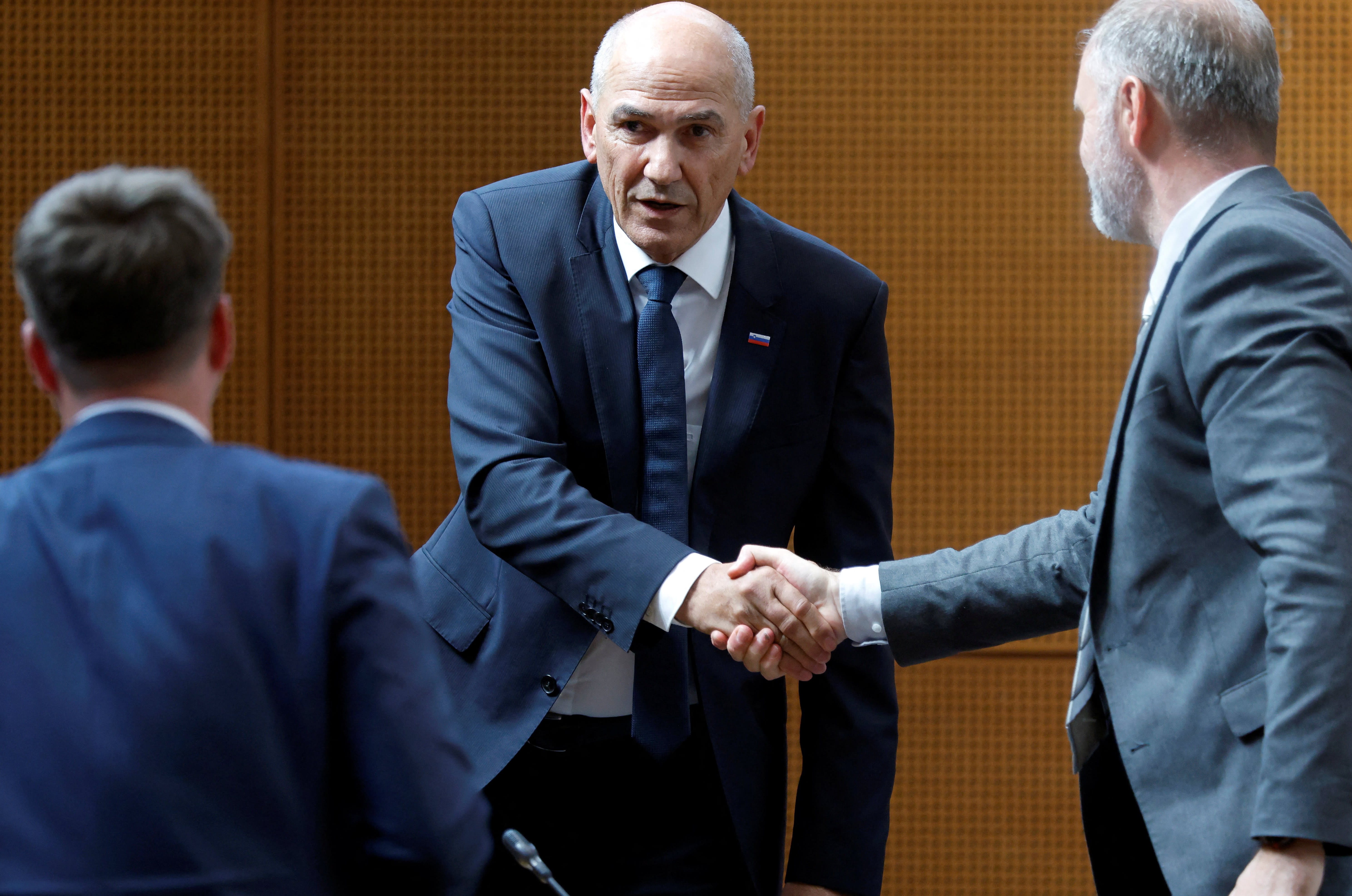President of the Slovenian Democratic Party (SDS) Janez Jansa is sworn in as the prime minister of Slovenia, in Ljubljana, Slovenia, May 22, 2026.  (photo credit: REUTERS/BORUT ZIVULOVIC)