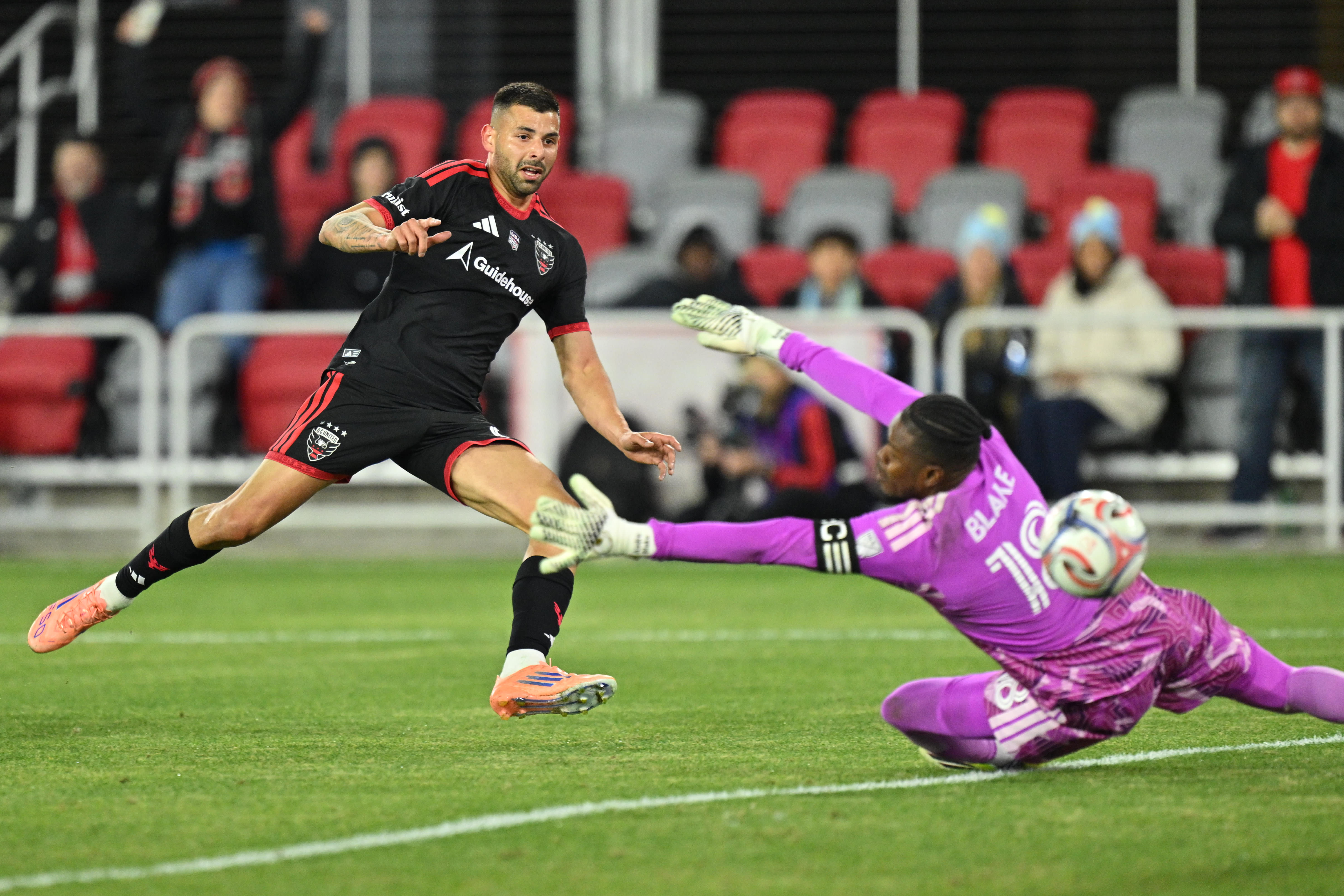 TAI BARIBO finds the net for D.C. United, emblematic of a new wave of Israeli soccer stars thriving on American soil. (photo credit: Jamie Sabau/Imagn Images)
