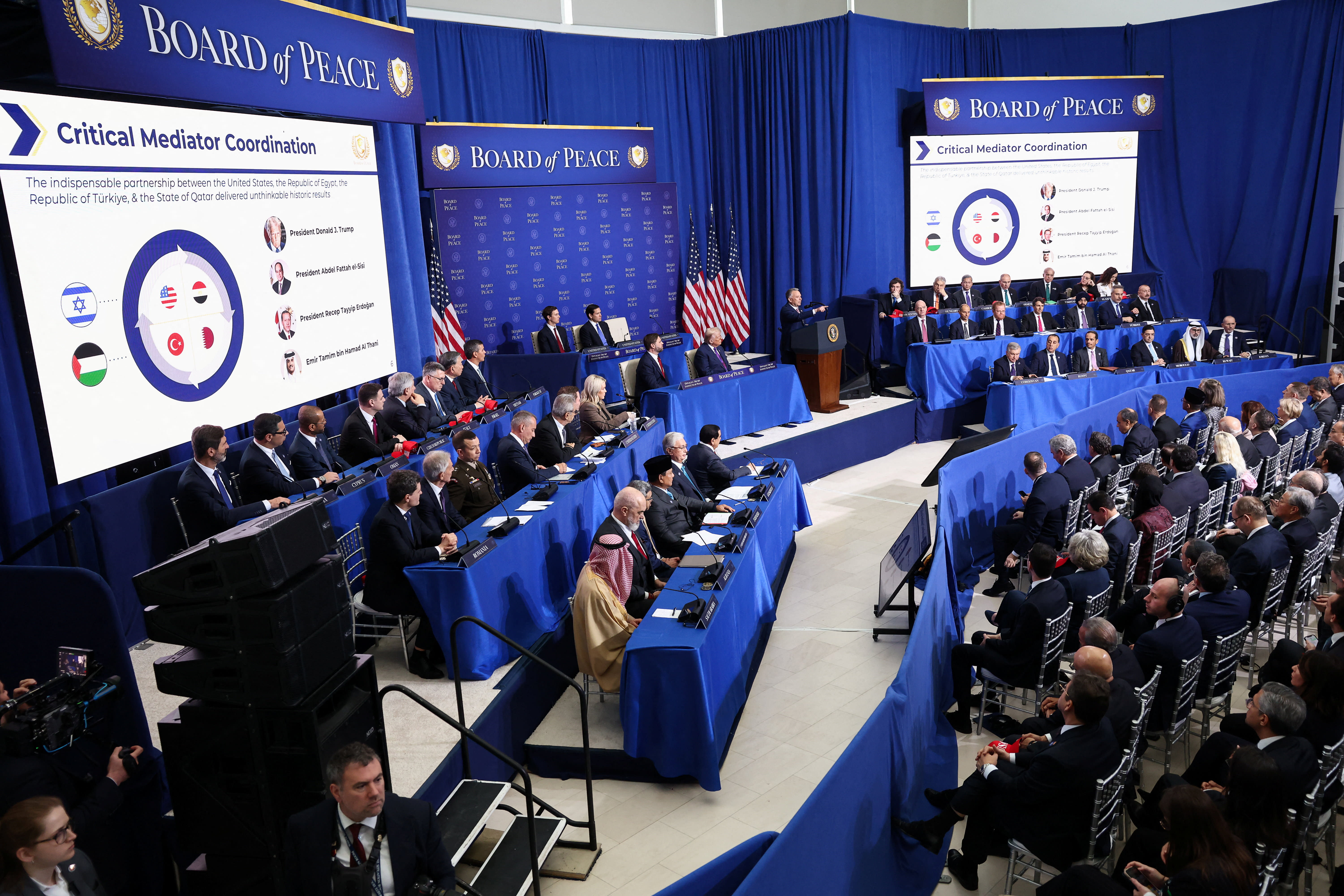 US Special Envoy Steve Witkoff speaks, as he, US President Donald Trump, Vice President JD Vance, Secretary of State Marco Rubio, Donald Trump
