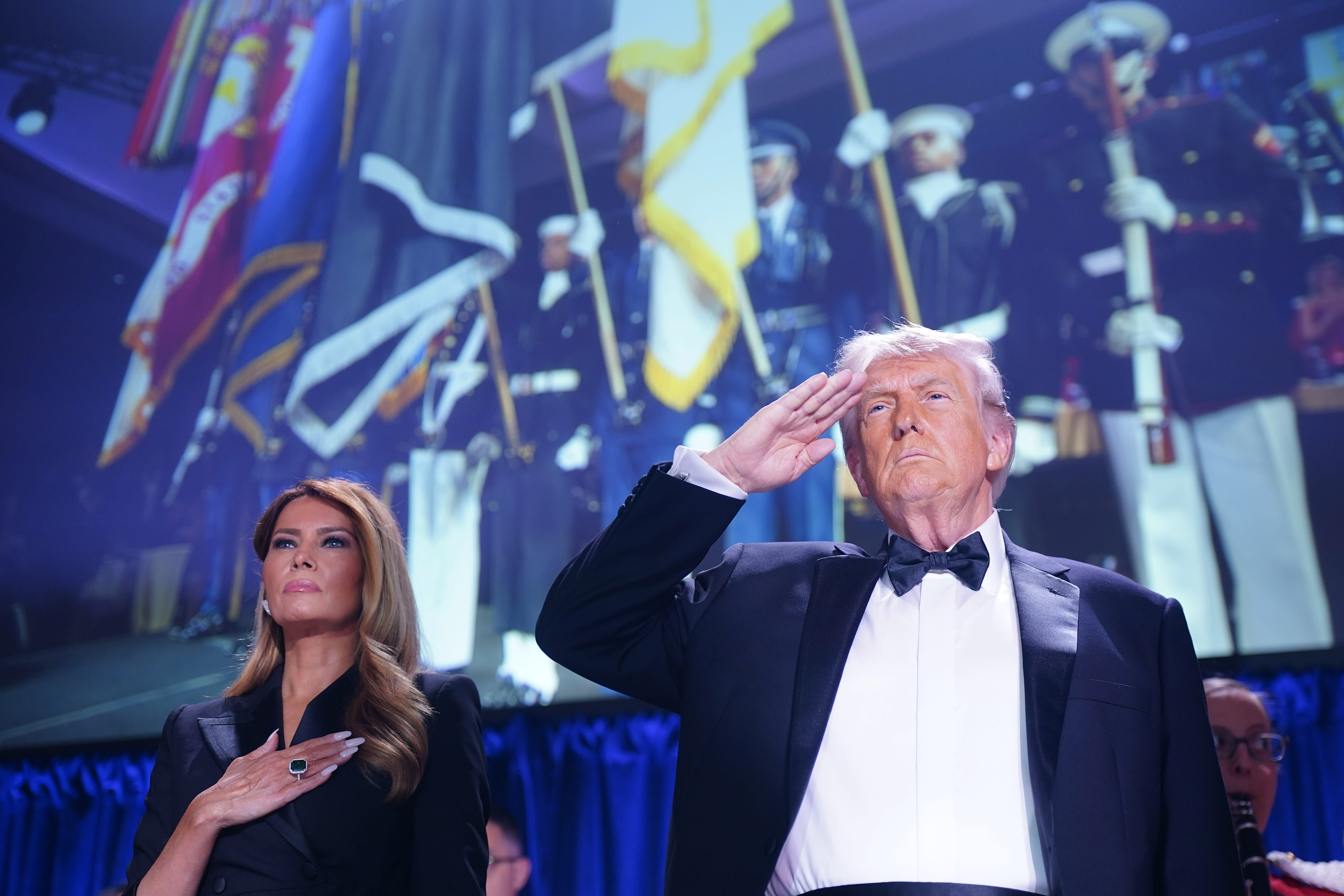 First Lady Melania Trump and US President Donald Trump attend of the annual White House Correspondents Association Dinner April 25, 2026 in Washington, DC. (photo credit: Nathan Howard/Getty Images)