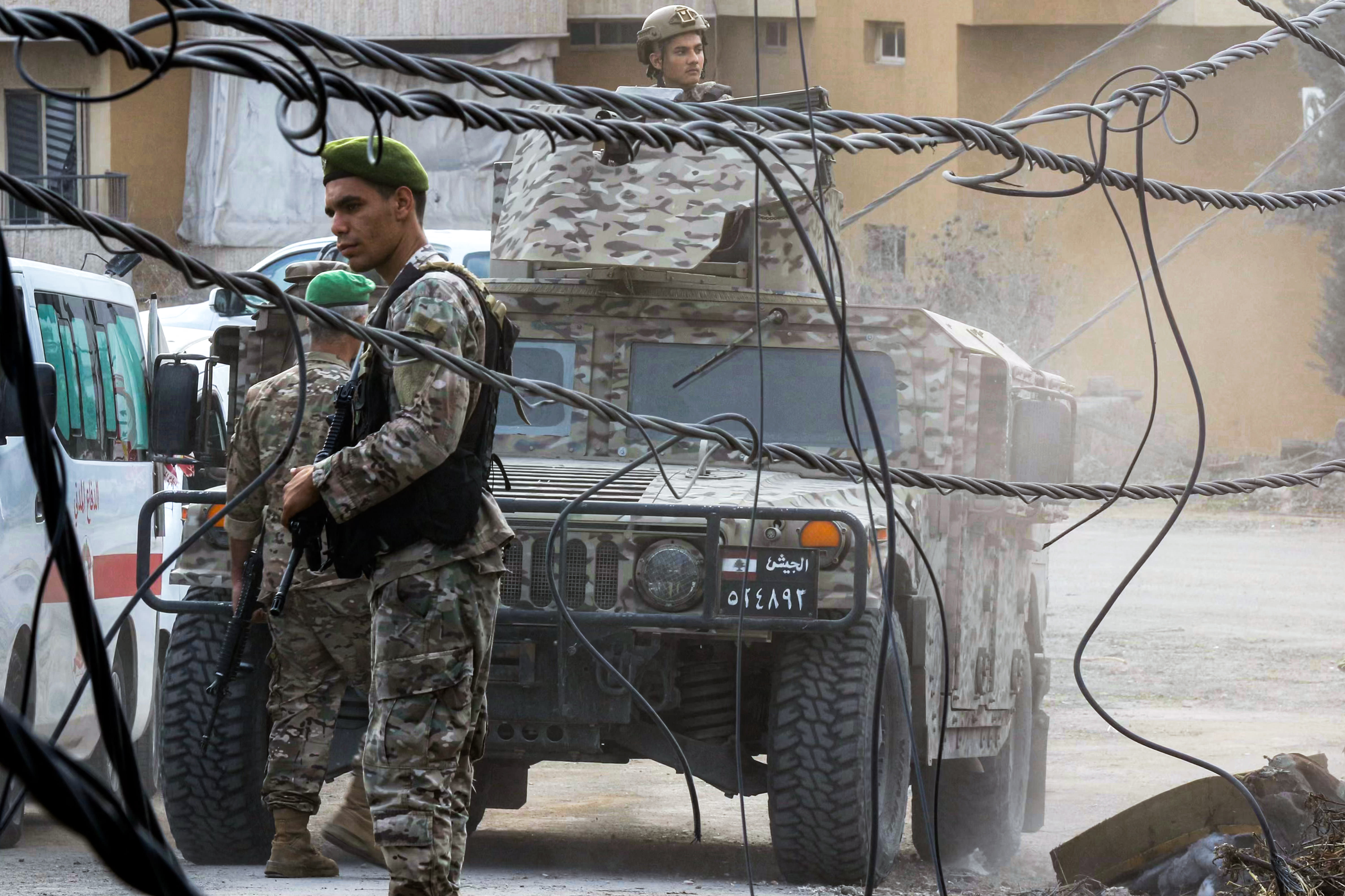 Lebanese army forces deploy in the aftermath of an overnight Israeli airstrike on the village of Kfar Roummane in southern Lebanon on September 7, 2026. (photo credit: Mahmoud ZAYYAT / AFP via Getty Images)