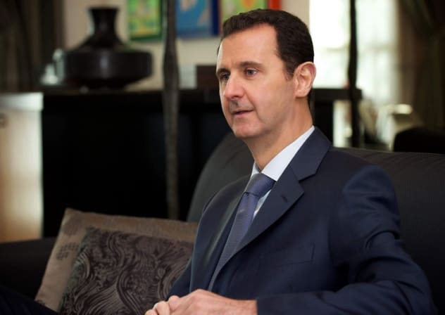 Syria's President Bashar al-Assad is seen during an interview to the American magazine Foreign Affairs in Damascus.