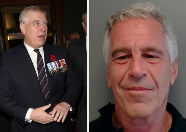 Prince Andrew (L) Jeffrey Epstein (R).