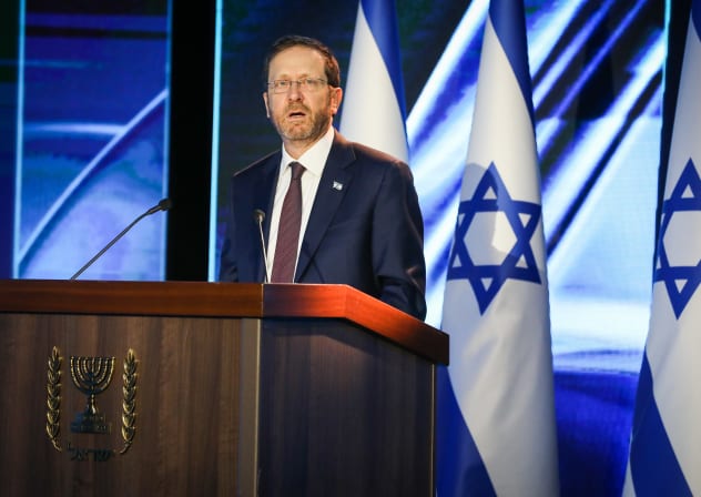  Israeli president Isaac Herzog at a memorial ceremony for former prime minister Menahem Begin, in Jerusalem, March 7, 2022.