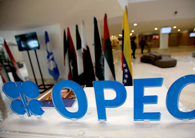   The OPEC logo pictured ahead of an informal meeting between members of the Organization of the Petroleum Exporting Countries (OPEC) in Algiers, Algeria, September 28, 2016. 