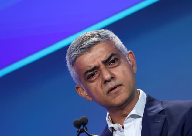  Mayor of London Sadiq Khan speaks at the London Tech Week in London, Britain, June 12, 2023.