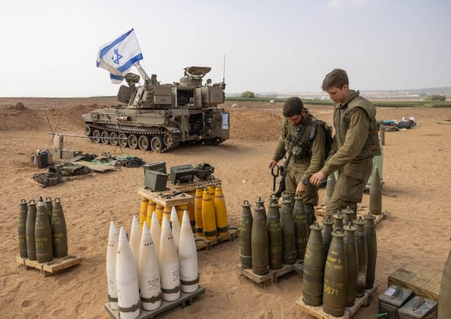 ISRAELI ARTILLERY stationed near Gaza border, Nov. 2.