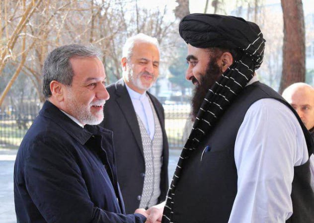  Iranian Foreign Minister Abbas Araghchi meets with Afghanistan's Minister of Foreign Affairs Amir Khan Muttaqi in Kabul, Afghanistan January 26, 2025.