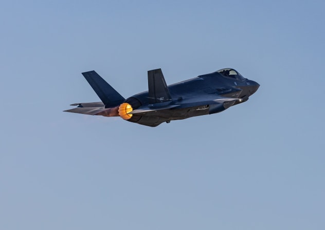  An F35 plane flies in the Israeli airspace. 