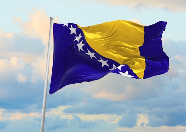  The flag of Bosnia and Herzegovina