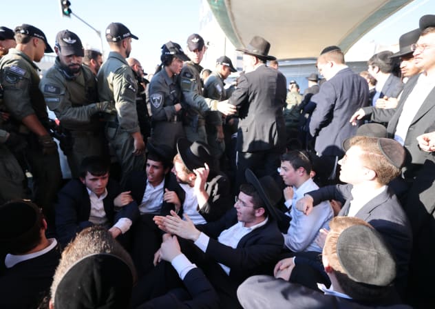 HAREDI DEMONSTRATORS protest in Jerusalem on July 23, 2025.
