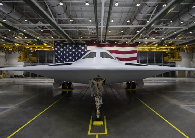 B-21 Raider in a hanger